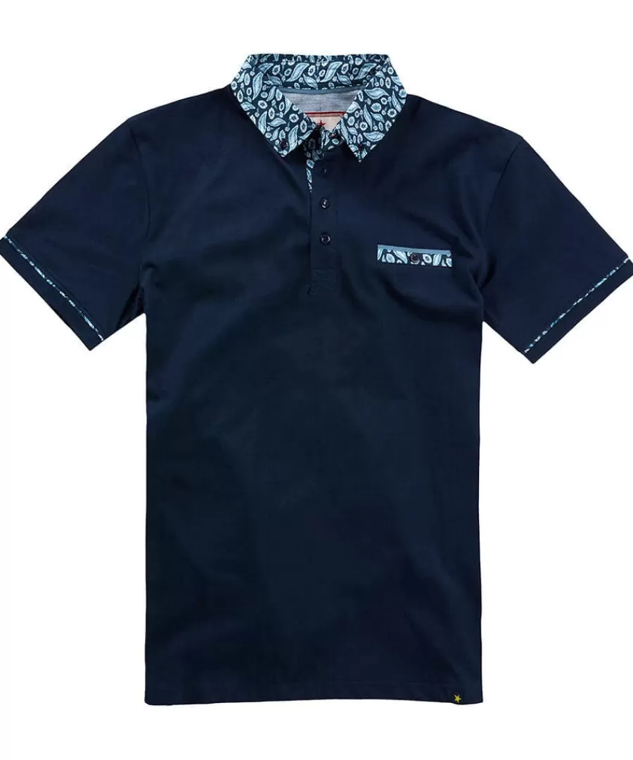 Hot Joe Browns Superb Smart Polo Shirt Blue / Brown
