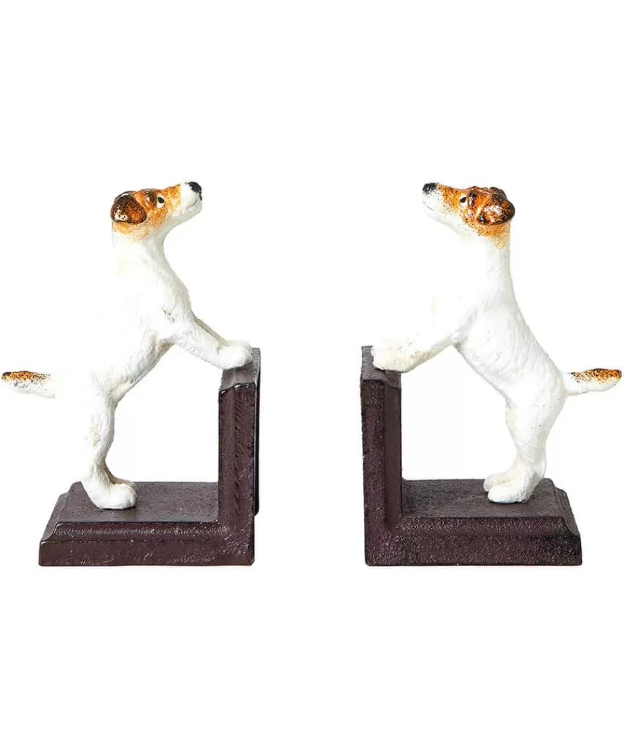Outlet Joe Browns Terrific Terrier Pair Of Cast Iron Antique Bookends Brown