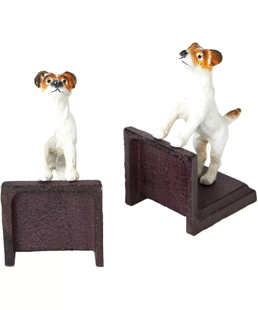 Outlet Joe Browns Terrific Terrier Pair Of Cast Iron Antique Bookends Brown