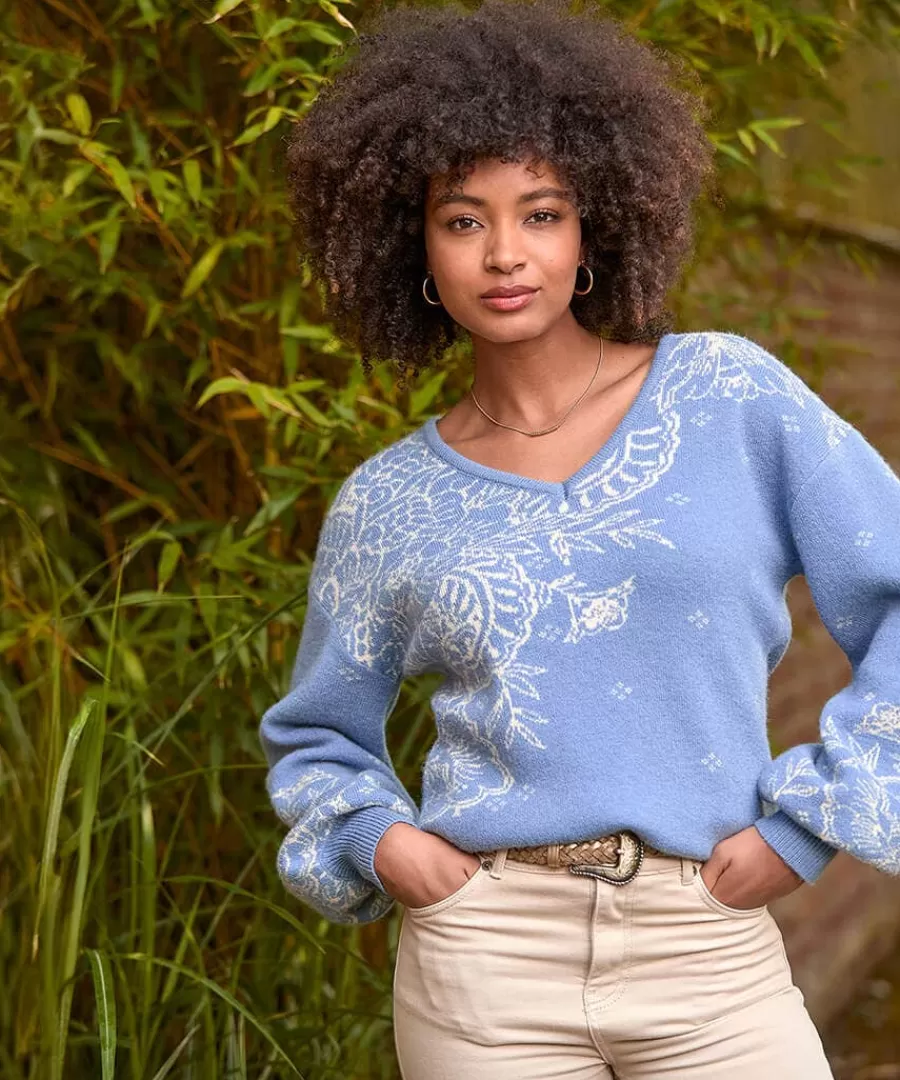 Fashion Joe Browns Tilly Paisley Jumper Blue