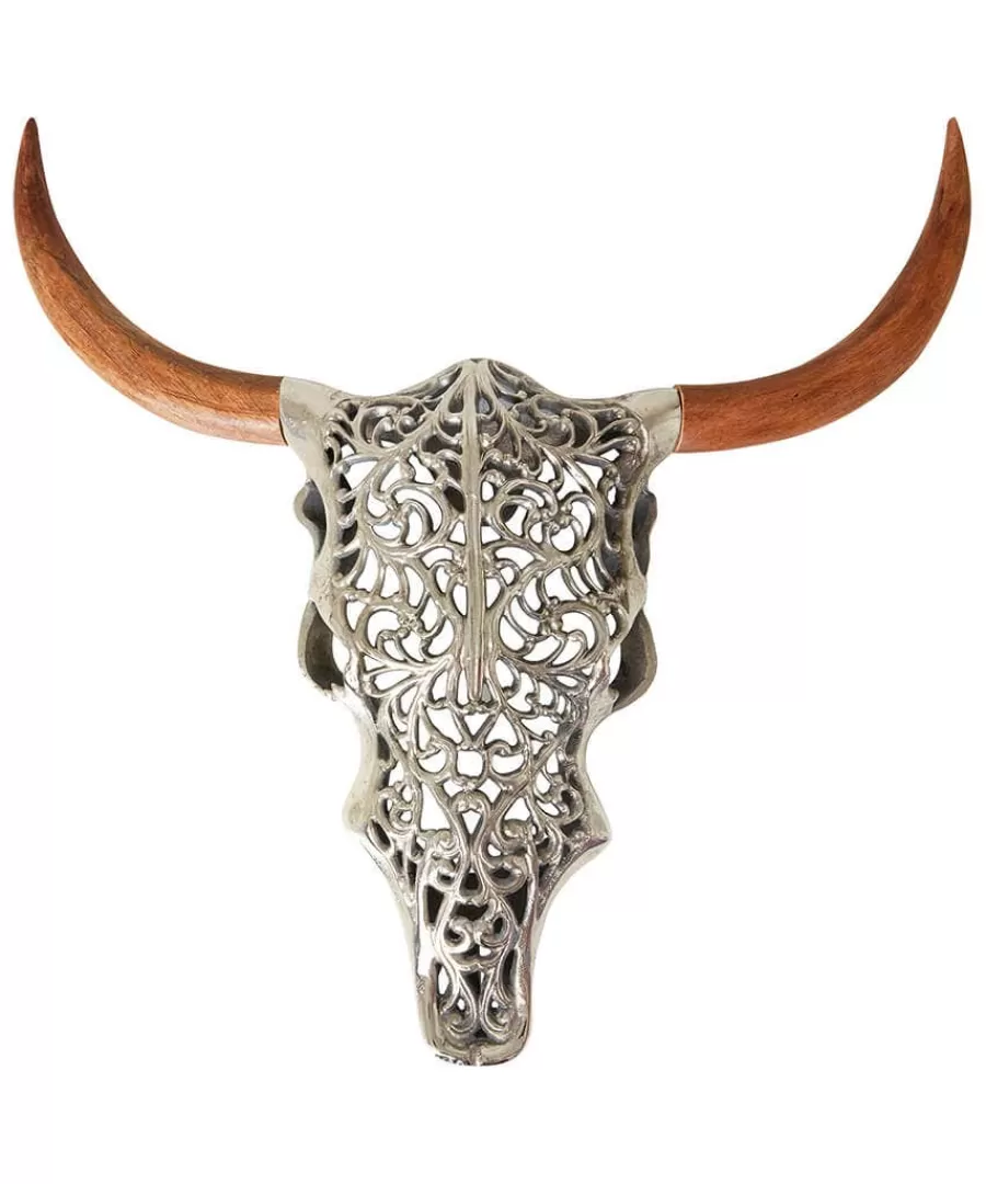 Sale Joe Browns Tribal Bison Head Wall Art Silver