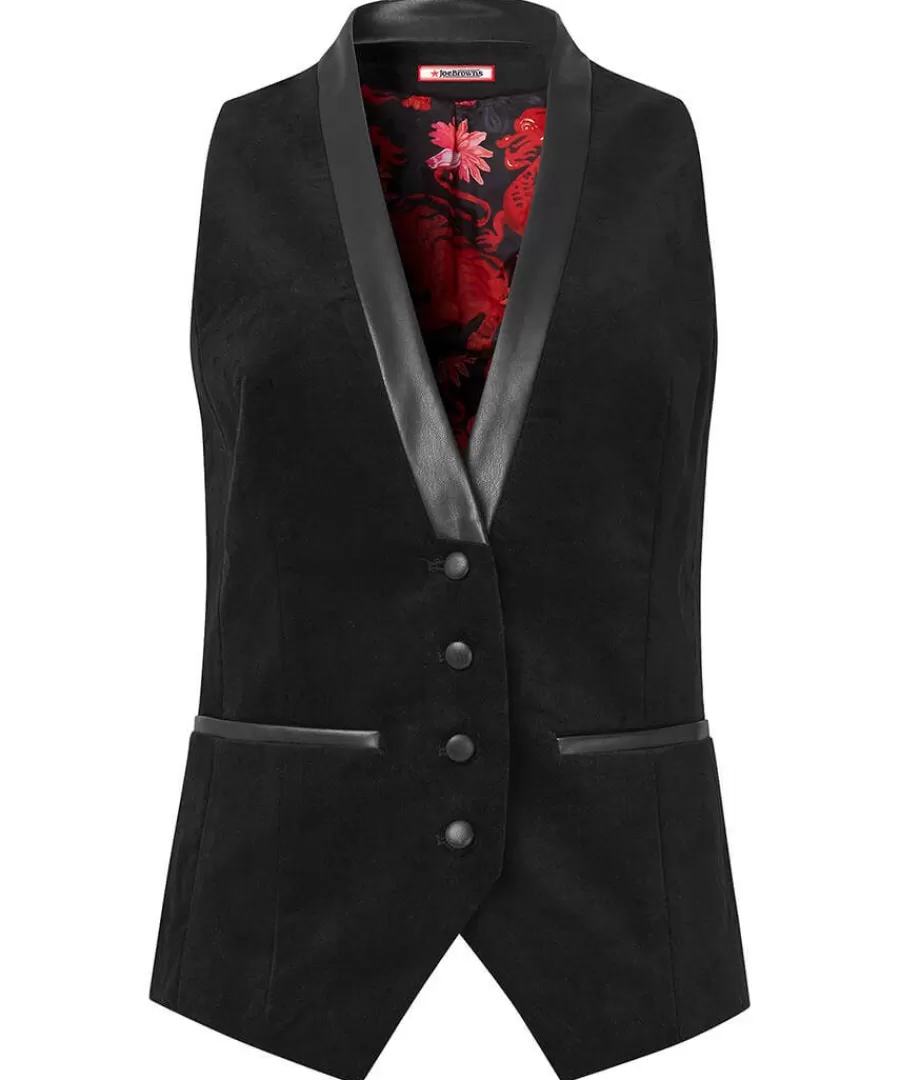 Online Joe Browns Ultimate Velvet Waistcoat Black