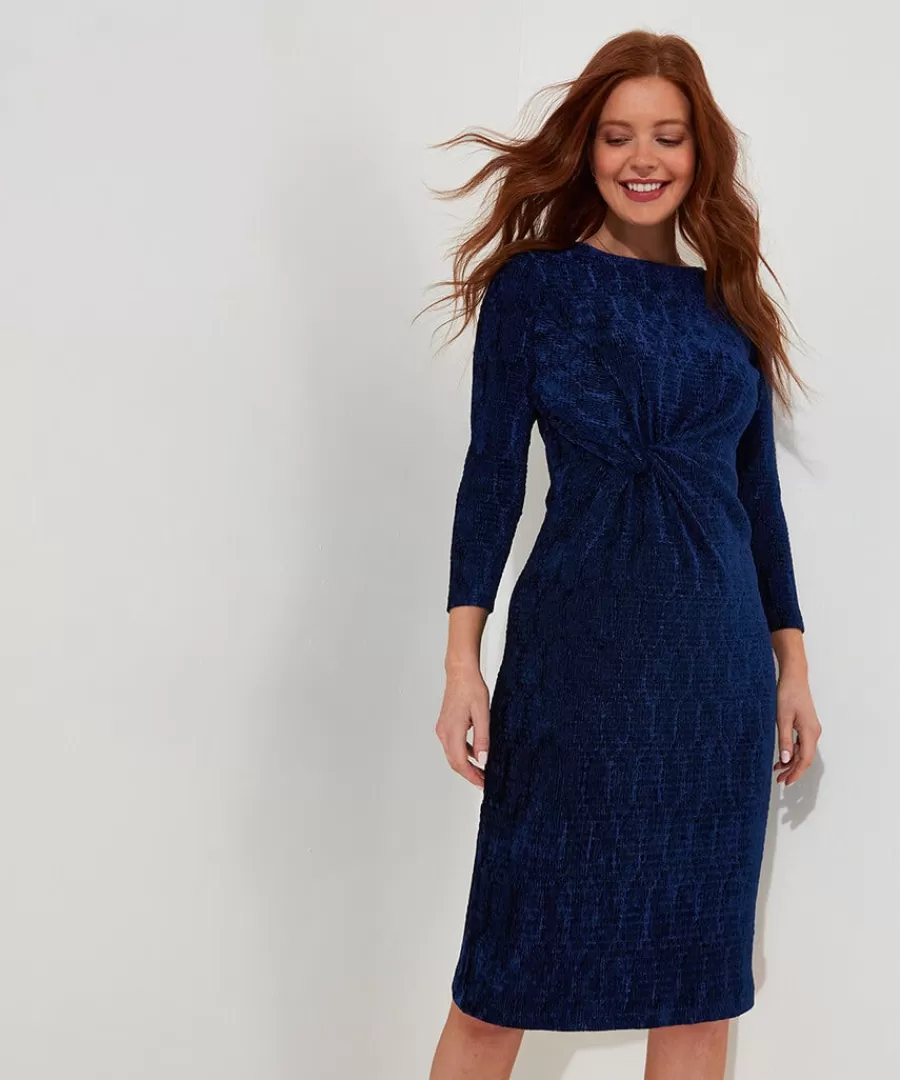 Cheap Joe Browns Vivian Stretch Velour Dress Blue