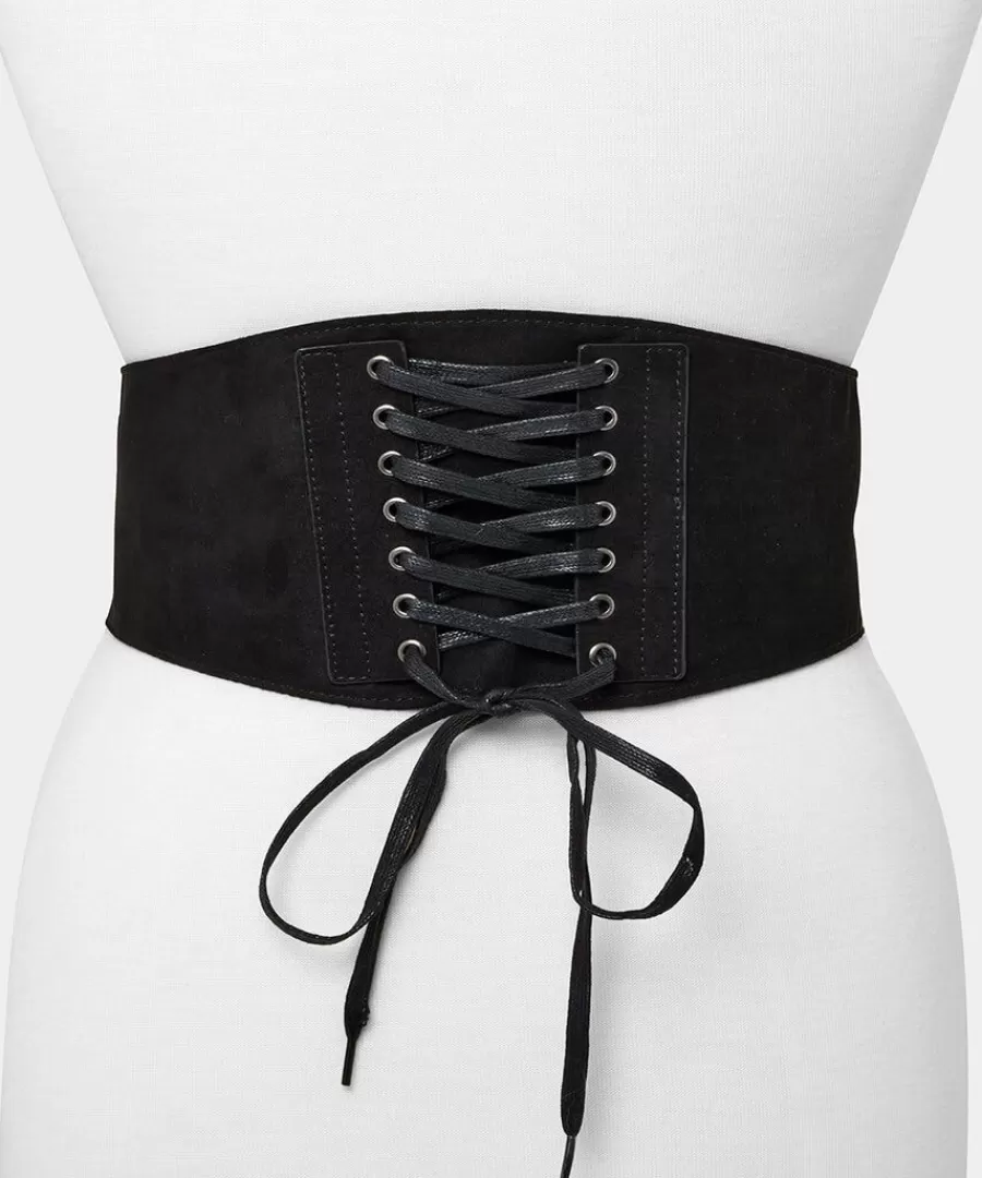 Shop Joe Browns Vivienne Lace Up Corset Belt Black