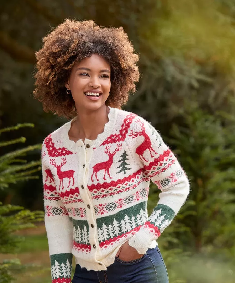 Sale Joe Browns Winter Scenes Cardigan Cream
