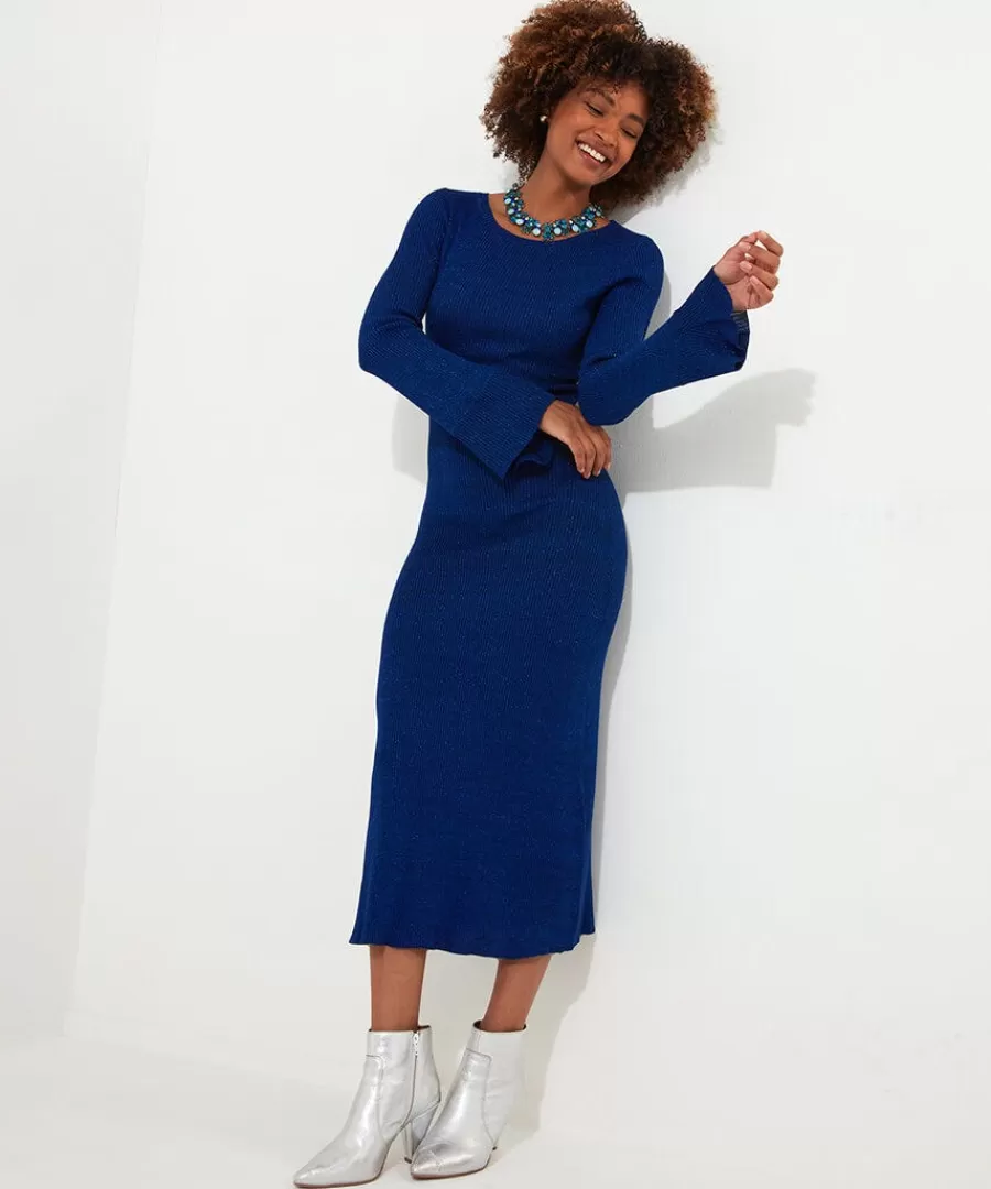 Online Joe Browns Winter Sparkle Rib Knit Dress Blue