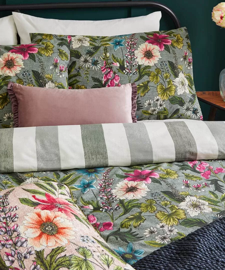 Store Joe Browns Wonderful Wildflower Cotton Slub Reversible Duvet Set Green