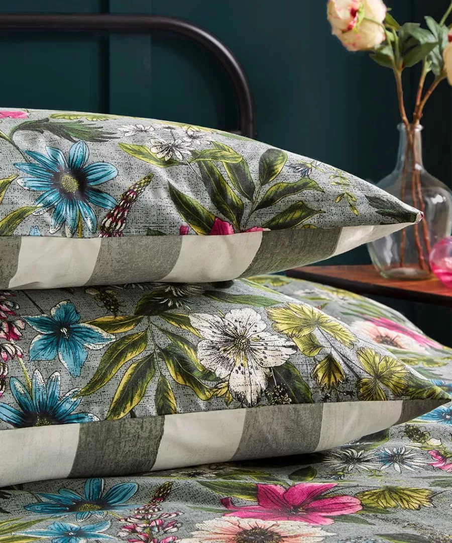 Store Joe Browns Wonderful Wildflower Cotton Slub Reversible Duvet Set Green