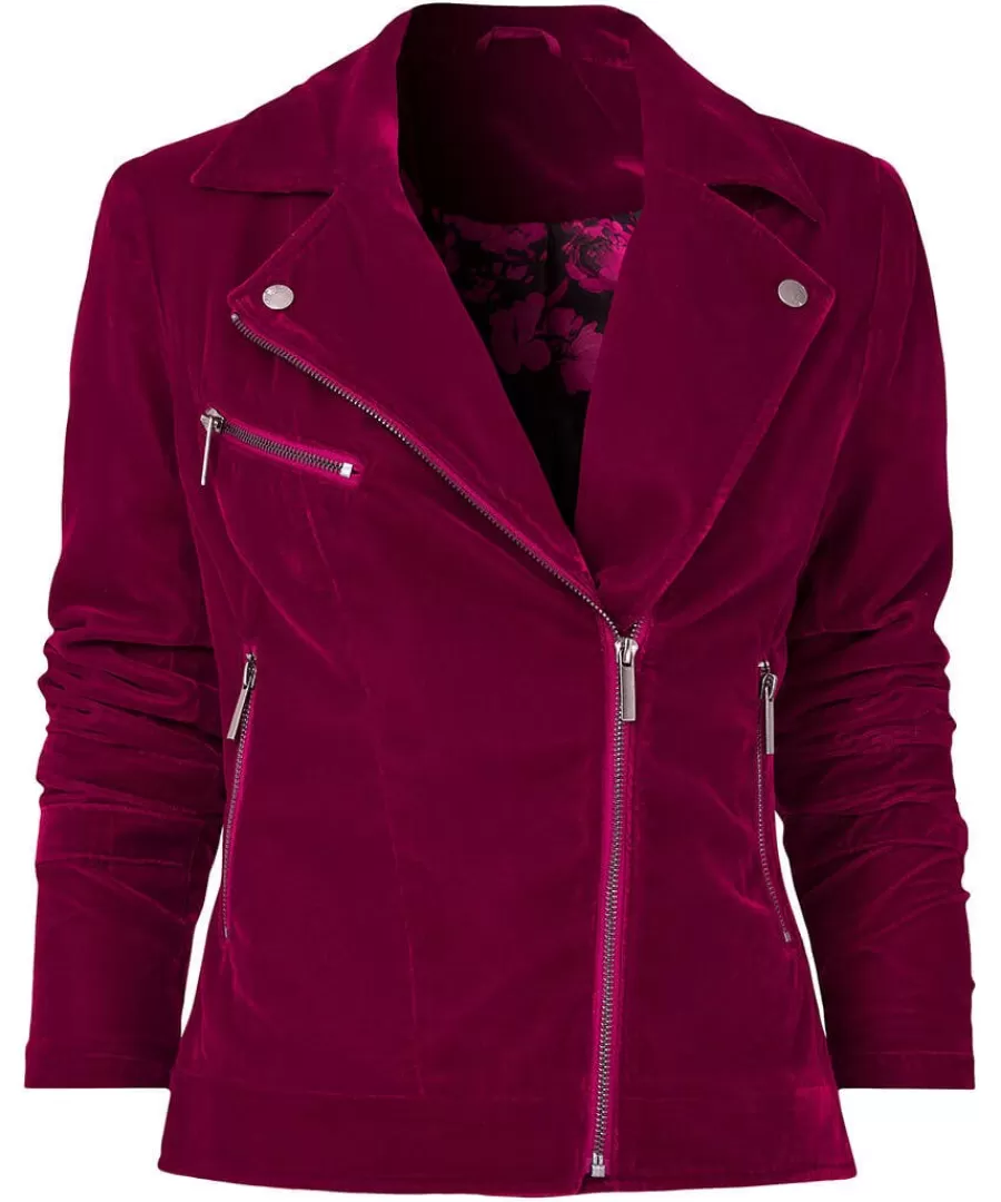 Hot Joe Browns Wonderfully Velour Jacket Magenta