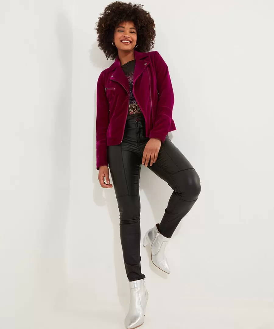 Hot Joe Browns Wonderfully Velour Jacket Magenta