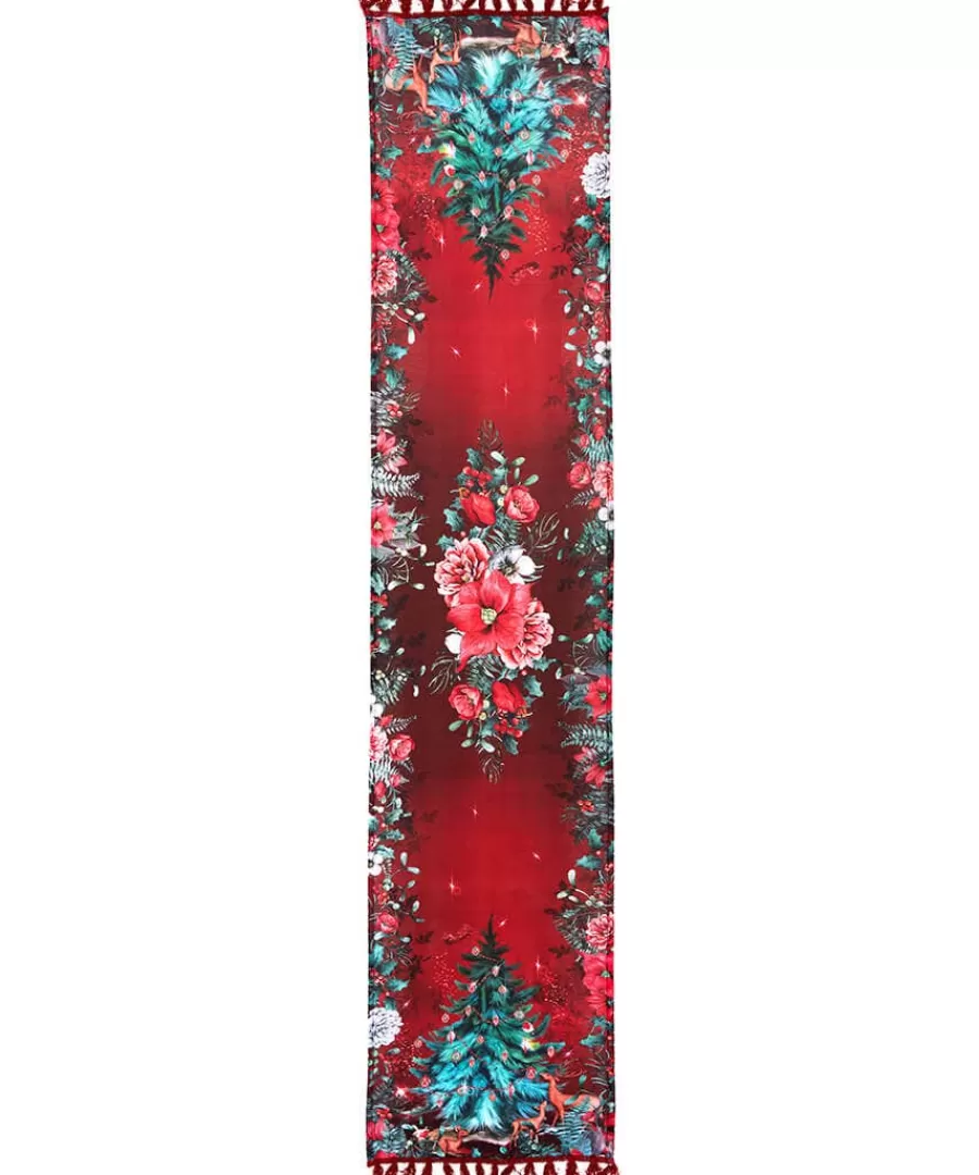 Store Joe Browns Wondrous Woodland Christmas Table Runner Red