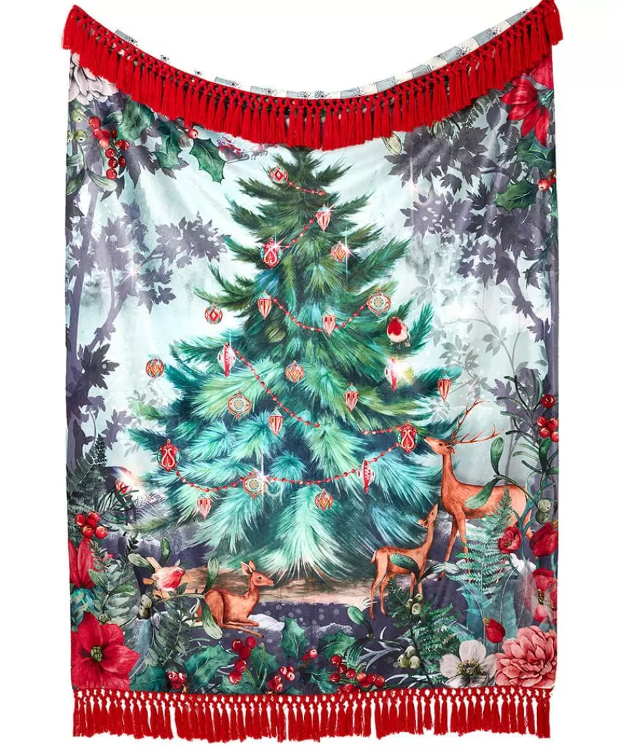Clearance Joe Browns Wondrous Woodland Festive Throw Cream