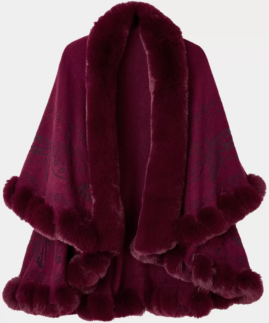 Cheap Joe Browns Wrapped In Elegance Faux Fur Wrap Red